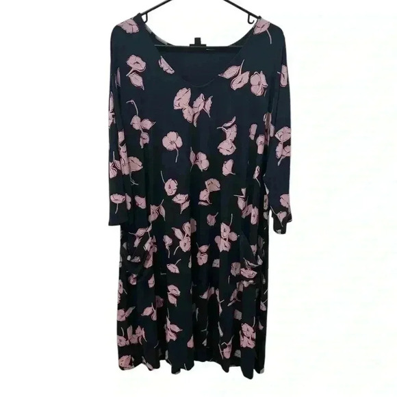 J.Jill Wearever Collection Floral Jersey Knit Dress Pockets Size 2X - Picture 1 of 4